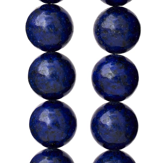 Dark Blue Reconstituted Lapis Round Beads, 10mm by Bead Landing™